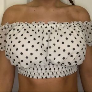Polka dot bubble crop top